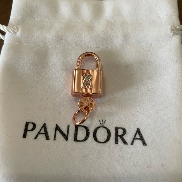 Pandora Jewelry Pandora Padlock And Key Dangle Charm Rose Gold